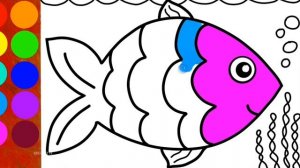 Рисуем милую рыбку вместе - Для детей - Простое рисование