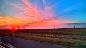 Из Бузулука в аэропорт Самары. Такси. Вид из окна. Закат. Визуальная медитация.