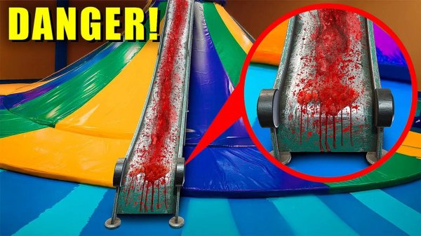 ЕСЛИ ВЫ УВИДИТЕ КРОВЬ В ЗАКРЫТОМ БАТУТНОМ ЦЕНТРЕ, БЕГИТЕ! (ЭТО ОПАСНО)