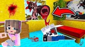 СИРЕНОГОЛОВЫЙ ПРИШЕЛ К НАМ ДОМОЙ в МАЙНКРАФТ SCP SIREN HEAD РАКУН И ДОЧКА в MINECRAFT