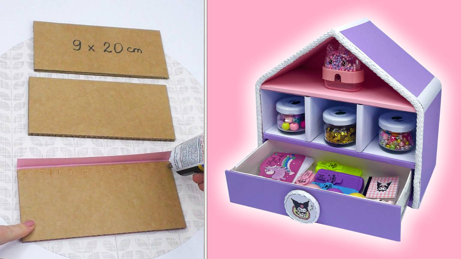 Мастер класс ✂ как сделать милый настольный органайзер из картона