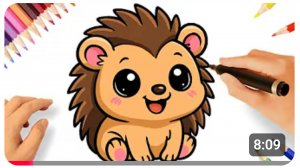 КАК НАРИСОВАТЬ КАВАИЙНОГО ЁЖИКА 🦔✨ ЛЕГКОЕ ПОШАГОВОЕ РУКОВОДСТВО