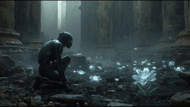 Holographic Blossoms In The Ashes 🌸🏛️ 2-Hour Cybernetic Elegy Ambience ｜ Memory Garden Soundscape