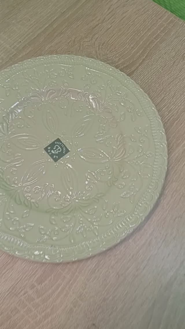 Тарелка Скалистос D=22.5см бежевая керамическая с узором мелкая Le CoQ Skalistos арт 1063292