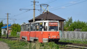 Трамвай 71-605 (КТМ-5М3)-140. Покатушки по Бийску. / A trip by tram KTM-5.