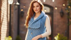 Как связать жилет крючком из толстой пряжи за пару вечеров