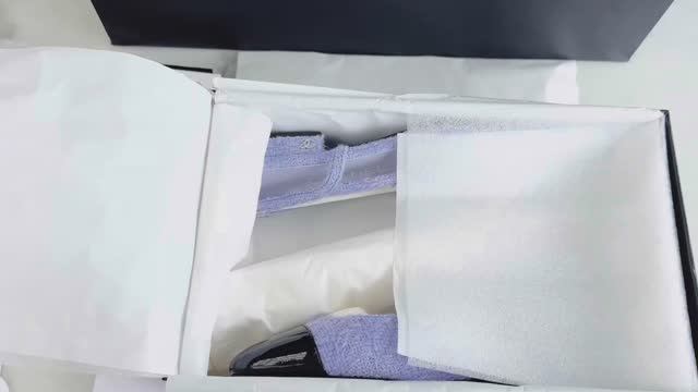 Туфли женские в стиле Chanel из сиреневого твида смотреть онлайн