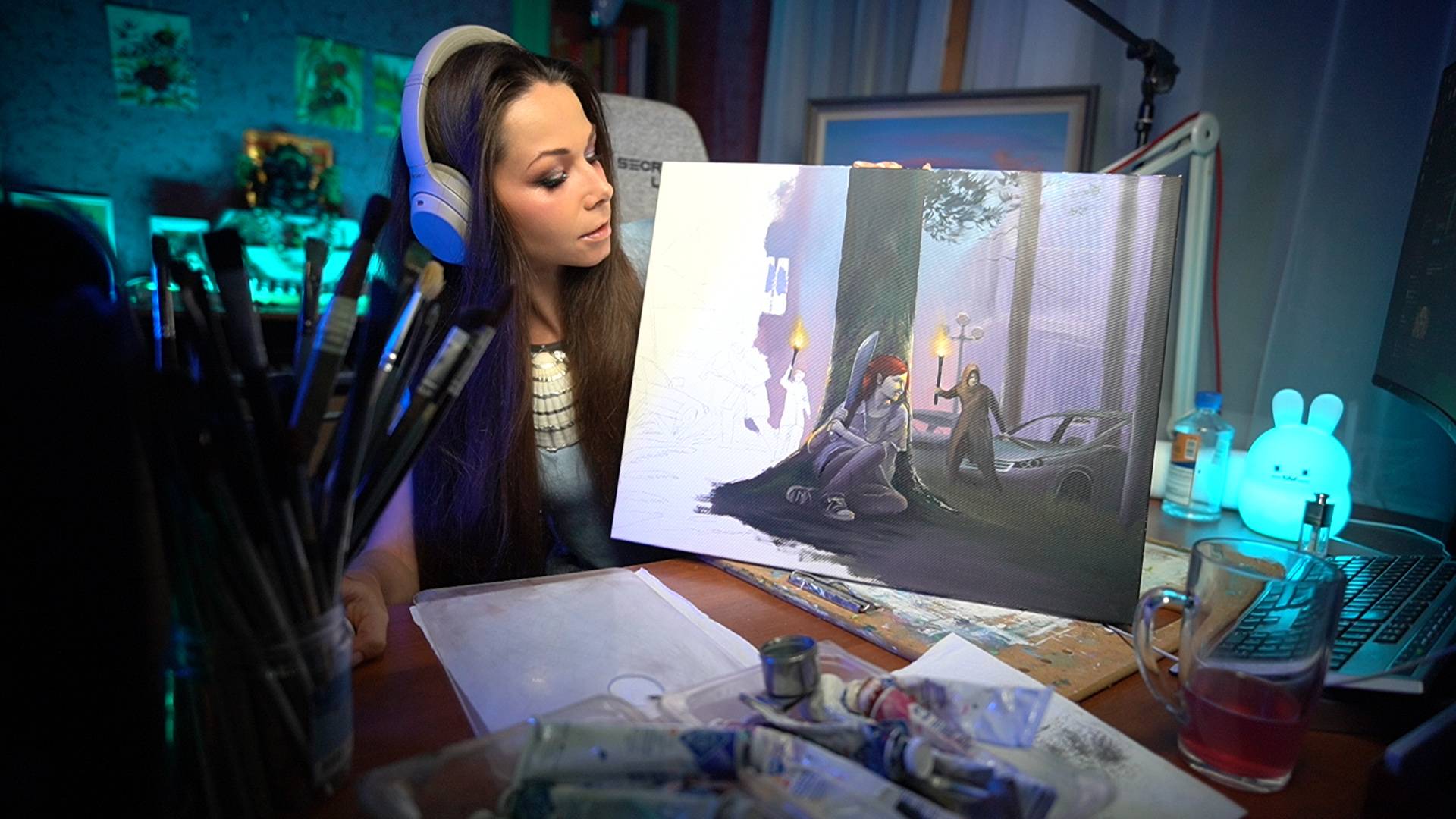 КАРТИНА ПО ИГРЕ THE LAST OF US 2 | чать 5 #ламповыйстрим #живопись #картина #рисование смотреть онлайн