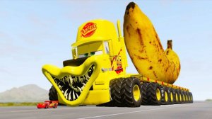 ЭПИЧНЫЙ ПОБЕГ МАК ТРАКА БАНАН ПРОТИВ МАШИН МОЛНИЯ МАККУИН В BEAMNG DRIVE