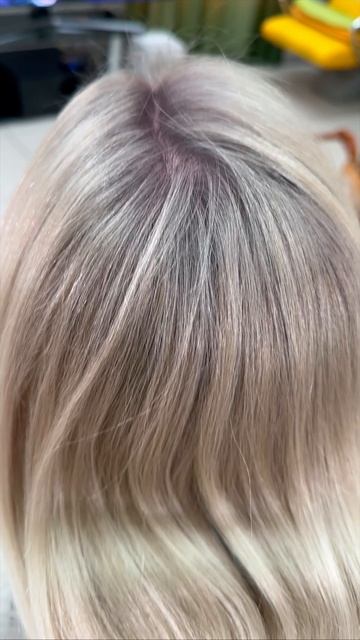 Осветление волос крем краской, холодный блонд без обеспечения волос