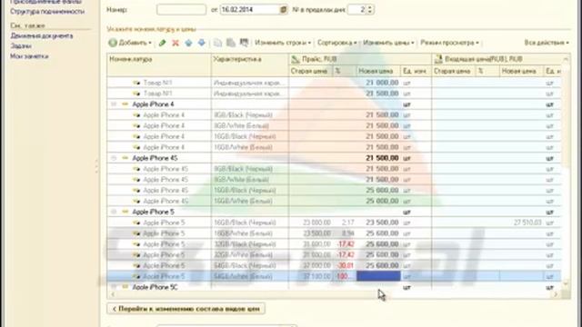 Установка цен номенклатуры смотреть онлайн