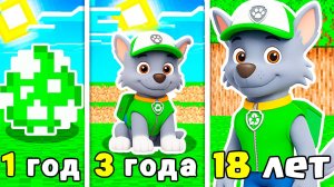 КАК МЕНЯЛСЯ РОККИ ЩЕНЯЧИЙ ПАТРУЛЬ В МАЙНКРАФТ