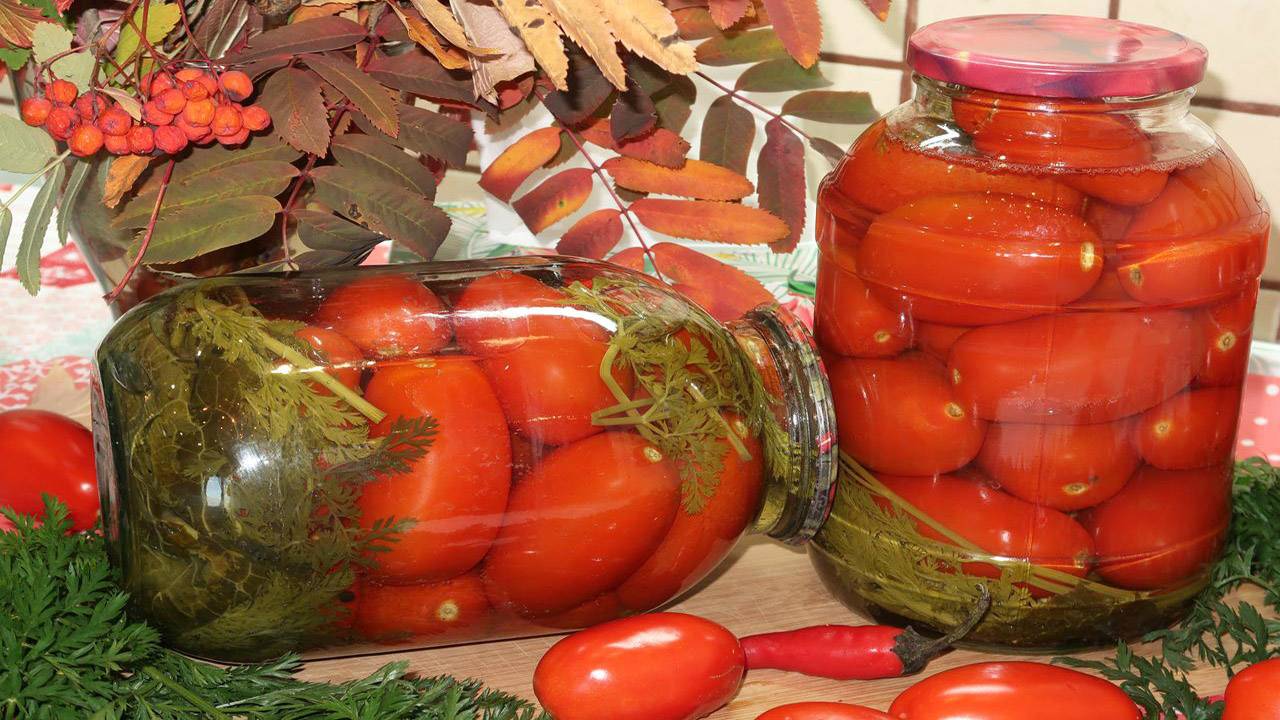 Маринованные помидоры с морковной ботвой на зиму смотреть онлайн