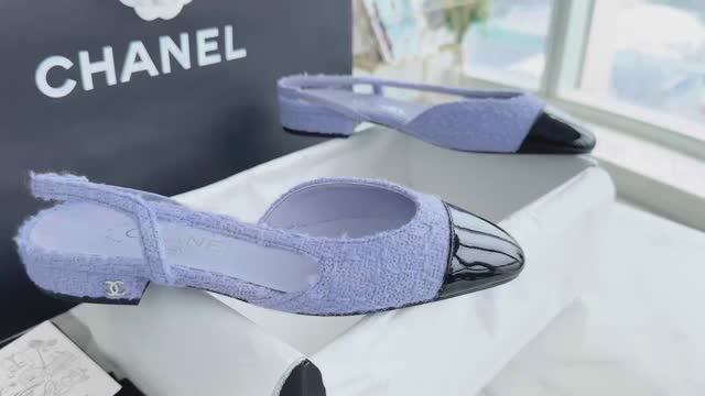 Туфли женские в стиле Chanel из сиреневого твида смотреть онлайн