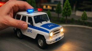 Моделька УАЗ Хантер полицейская машинка со светом и звуком! Про машинки