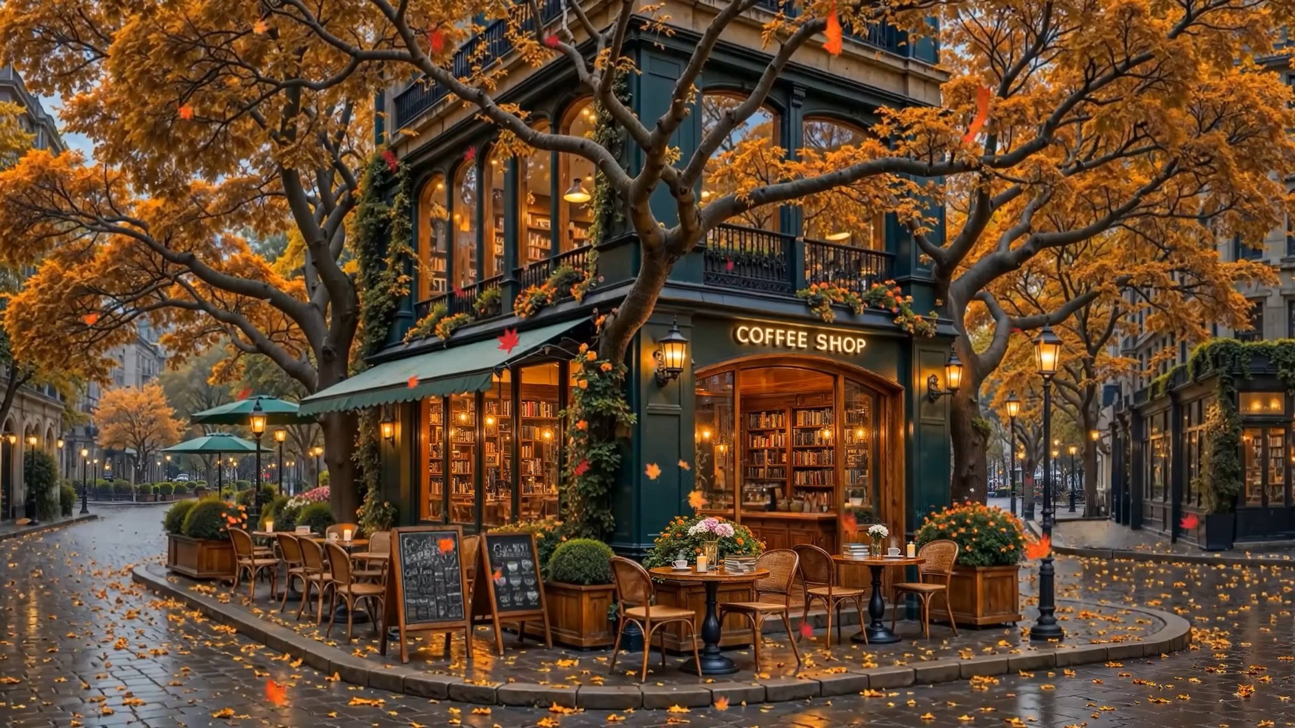 Осень в кофейне 🍂 Уютный Парижский Вечер с Джазом для Отдыха ☕🎷 смотреть онлайн