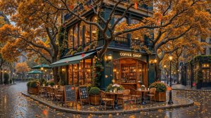 Осень в кофейне 🍂 Уютный Парижский Вечер с Джазом для Отдыха ☕🎷