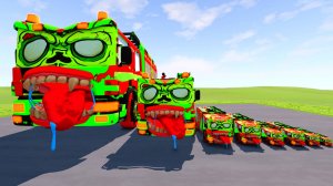 Zombie fire truck vs train | BeamNG.Drive 4K