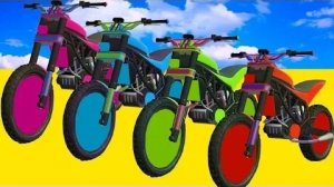 Моды для GTA 5-Мультфильмы о разноцветных мотоциклах и велосипедах, прыгающих в воду