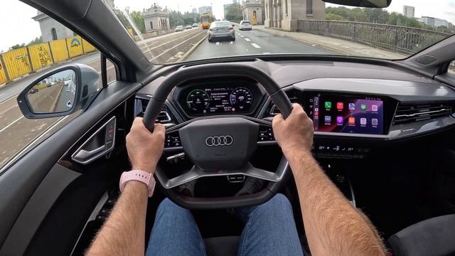 Audi Q4 e-tron Sportback 2025 (quattro 340 л.с.) POV Test Drive смотреть онлайн