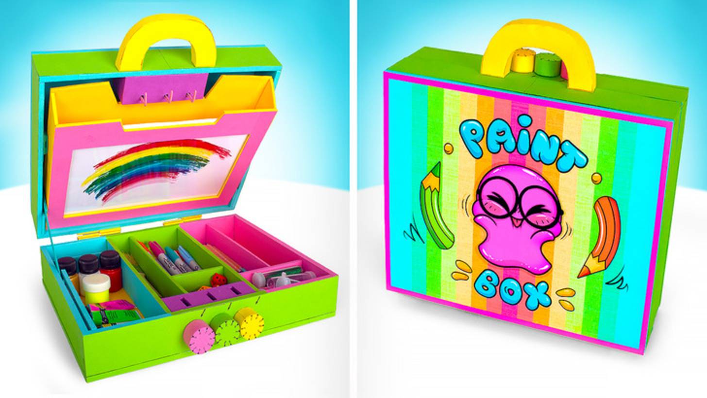 Как сделать картонный органайзер для карандашей ✏️📦 Простая поделка своими руками ✂️ смотреть онлайн