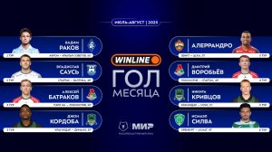 Winline гол месяца | Июль – август 2025 | Кандидаты