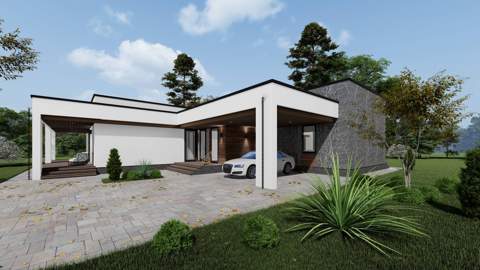 Современный дом с плоской кровлей смотреть онлайн