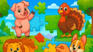 Детский пазлы МУЛЬТИК для детей животные учимся новым словам вместе с Веселой Планетой!з зж з