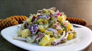 Рецепт салат с картошкой и огурцами. Очень красивый и вкусный салат.