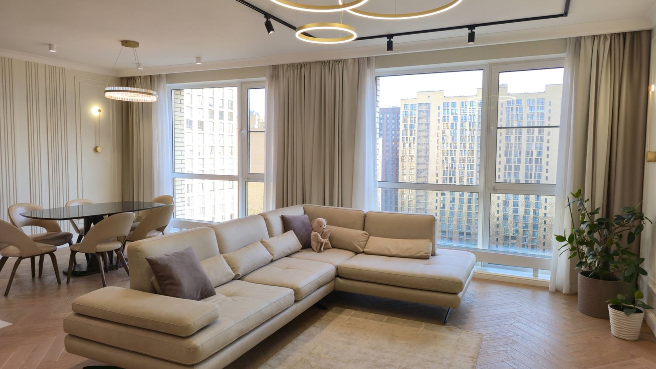 Просторная евро-трёхкомнатная квартира в ЖК бизнес-класса Хорошевский с дизайнерским ремонтом