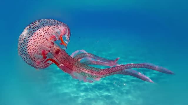 Как действует на человеке яд медузы Пелагия ночесветка (Night-light jellyfish) — Pelagia noctiluca ? смотреть онлайн