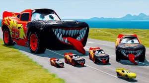 Мега побег от Молнии против Большого и маленького ЗАРАЖЕННОГО МОНСТРА BeamNG.Drive