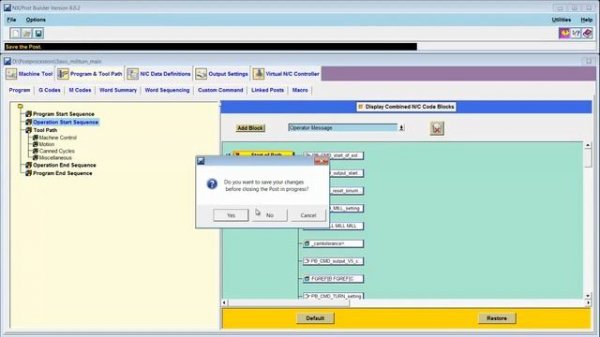 POSTPROCESSOR BUILDING -  Create a mill-turn postprocessor