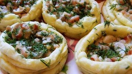 Корзинки картофельные с грибной начинкой смотреть онлайн