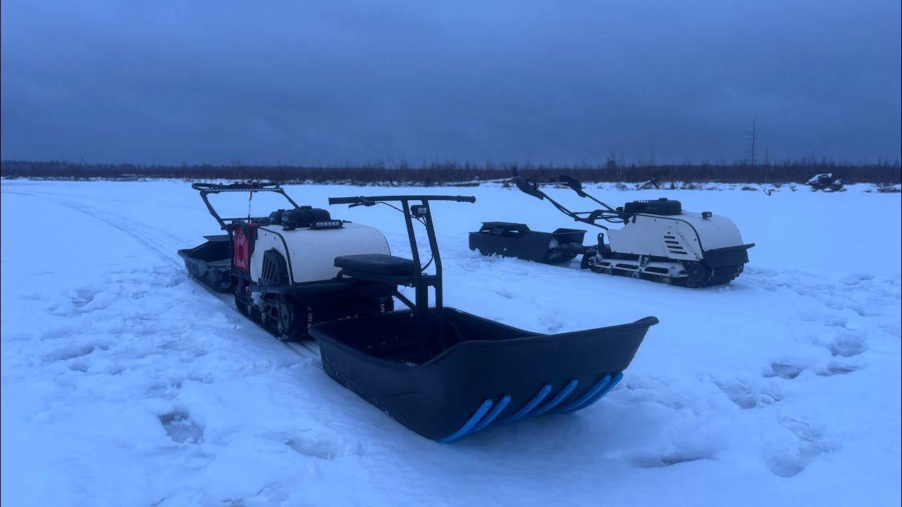 Мотобуксировщик толкач Snowdog wide z460r и Snowdog sport z460r  едем на зимнюю рыбалку