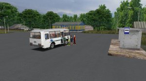 Поездка на ПАЗ-32053 по маршруту №114 по карте Большая Деревня 1.1