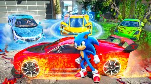 Угнал Редкие Стихийные ТАЧКИ с Соником в ГТА 5