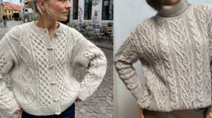 Модели спицами - кардиганы, джемперы, платье