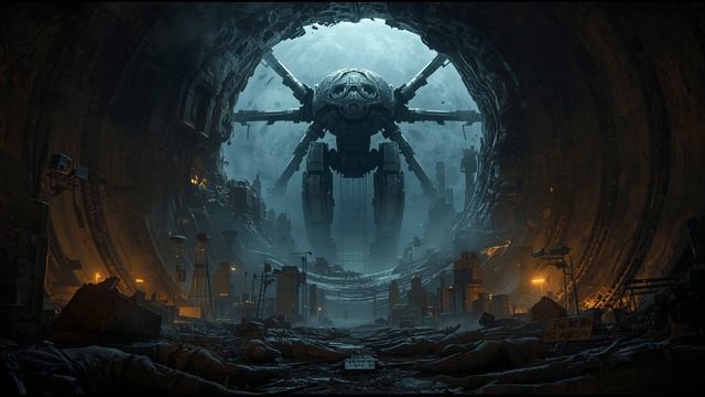 The Impaled Warden 🤖 2-Hour Eerie Ambience ｜ Hollow Moon Sentinel ｜ Frozen Citizens & Rusted Cities