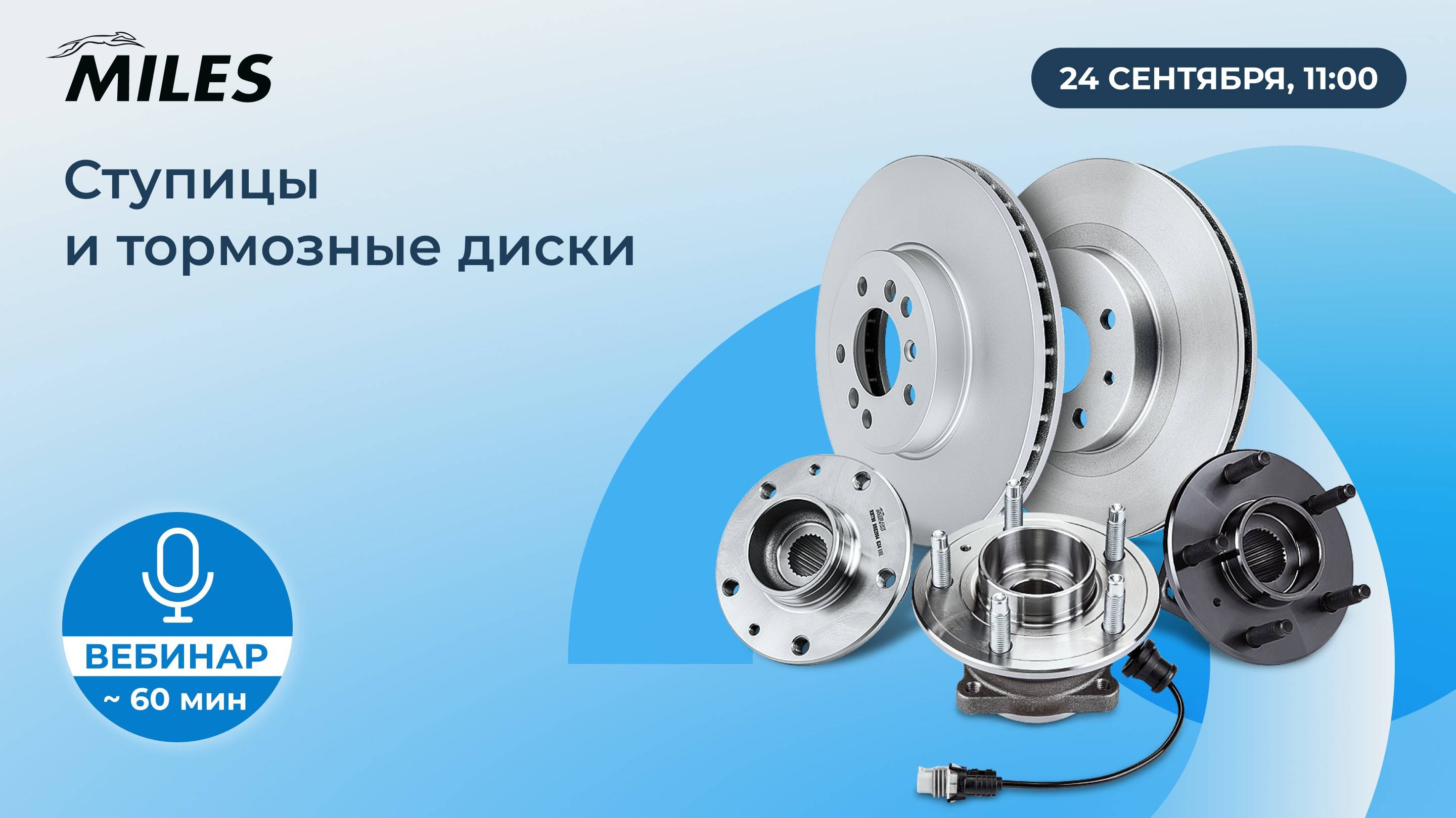 Ступицы и тормозные диски MILES.