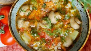 Постный рассольник с грибами.