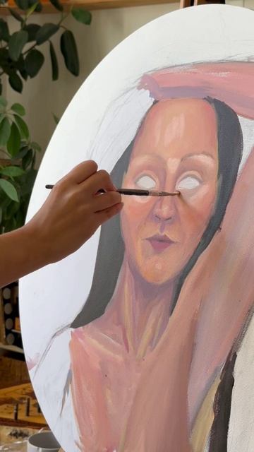 Альбина пишет портрет Марины