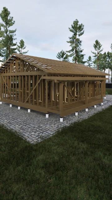 Модель одноэтажного каркасного дома смотреть онлайн