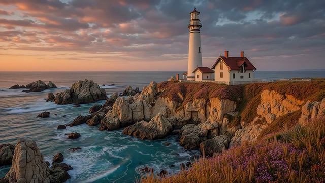 Chillout Mix For Deep Relaxation ~ Serene Sunset Lighthouse Vibes & Ocean Waves