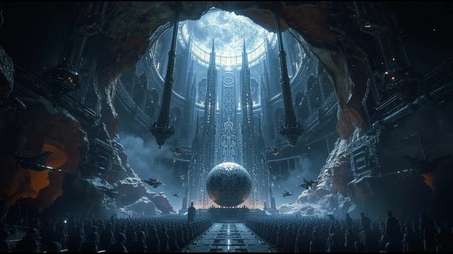 Nebula Cathedral Moon 🌌 2-Hour Sacred AI Ambience ｜ Inverted City & Slumbering Orb ｜ Sci-Fi Choir