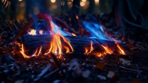 🔥Уютный треск лесного костра | Атмосфера ночи и звуки природы / ASMR