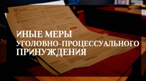 Иные меры уголовно-процессуального принуждения