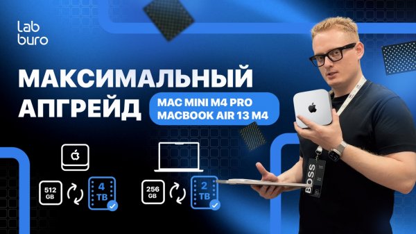 Максимальный апгрейд: Mac mini M4 Pro 512GB → 4TB + MacBook Air 13 M4 256GB → 2TB