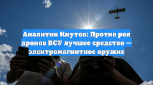 Аналитик Кнутов: Против роя дронов ВСУ лучшее средство — электромагнитное оружие