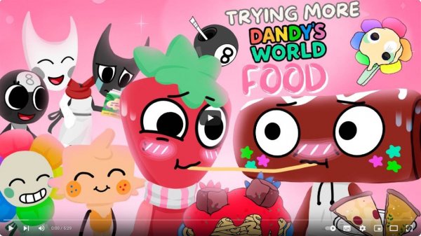 TRYING MORE DANDY'S WORLD FOOD WITH SPROUT AND COSMO - DANDY'S WORLD ANIMATION MEME